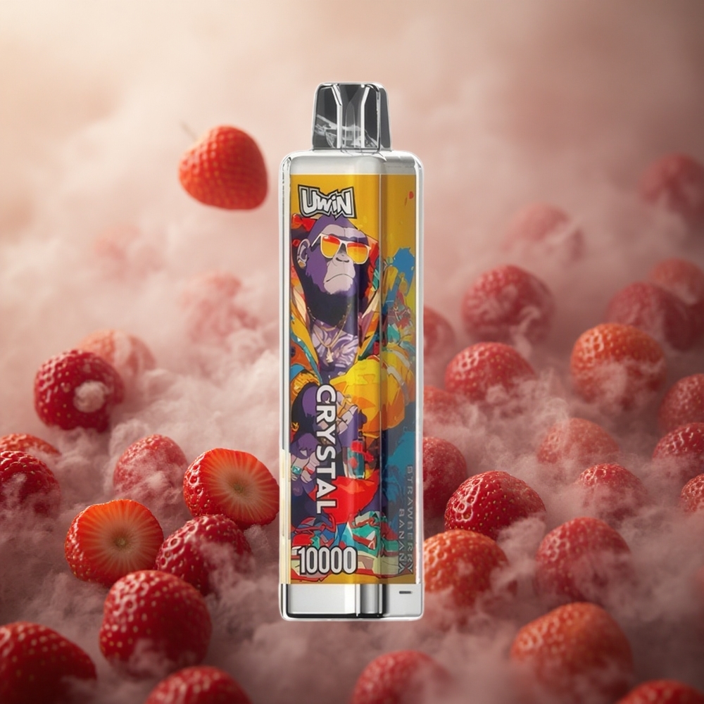 Braškių-Bananų UWIN Crystal 10000 Puffs 18ml Lithuania vape