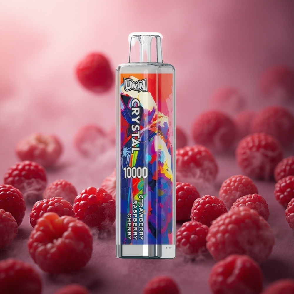 Braškių, aviečių, vyšnių Uwin Crystal 10000 Puffs su RGB šviesomis Lithuania vape