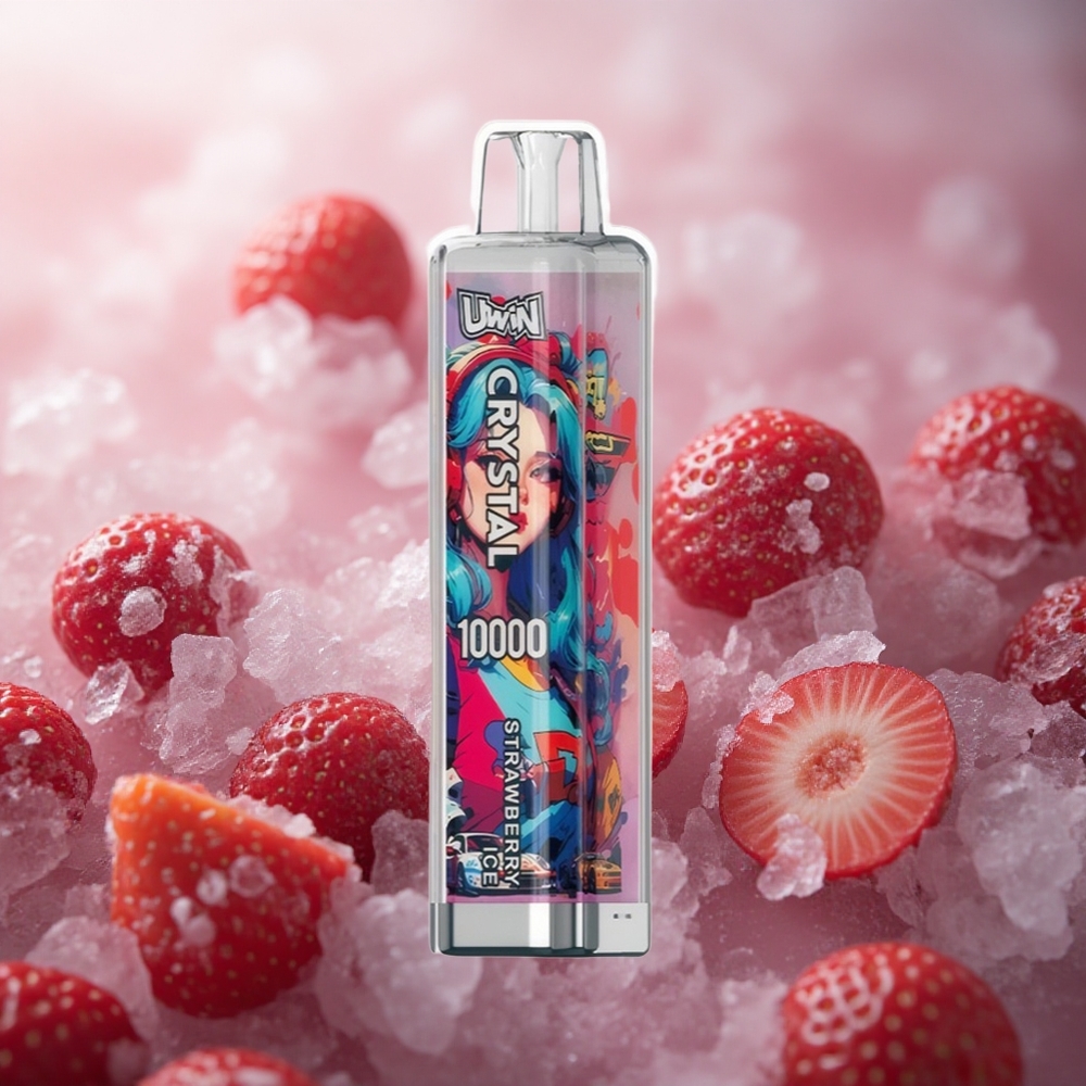 Braškių ledas UWIN Crystal 10000 Puffs 18ml Lithuania vape