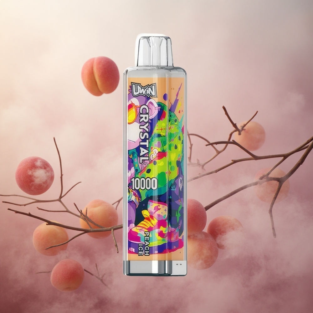 Persikų Ledas UWIN Crystal 10000 Puffs 18ml Lithuania vape