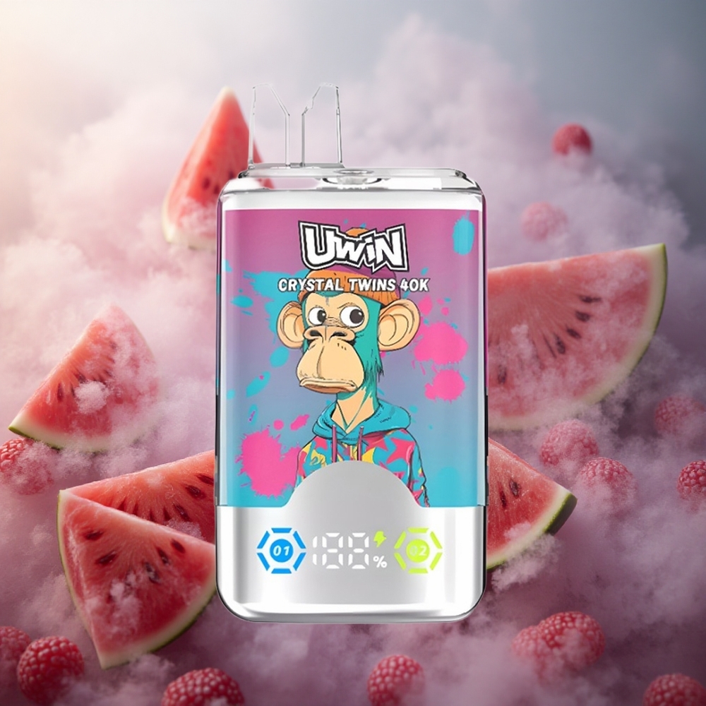 Arbūzo ir mišrių uogų skonio UWIN Crystal Twins 40000 Puffs Lithuania vape