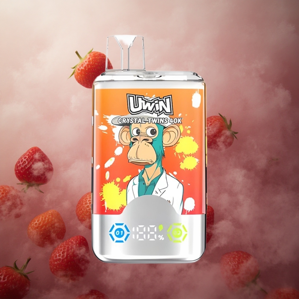 Braškių ir Bananų Meilė UWIN Crystal Twins 40000 Puffs 32ml Lithuania vape