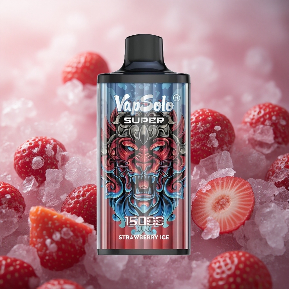 Braškių ledas Vapsolo Super 15000 puffs 40ml Lithuania vape
