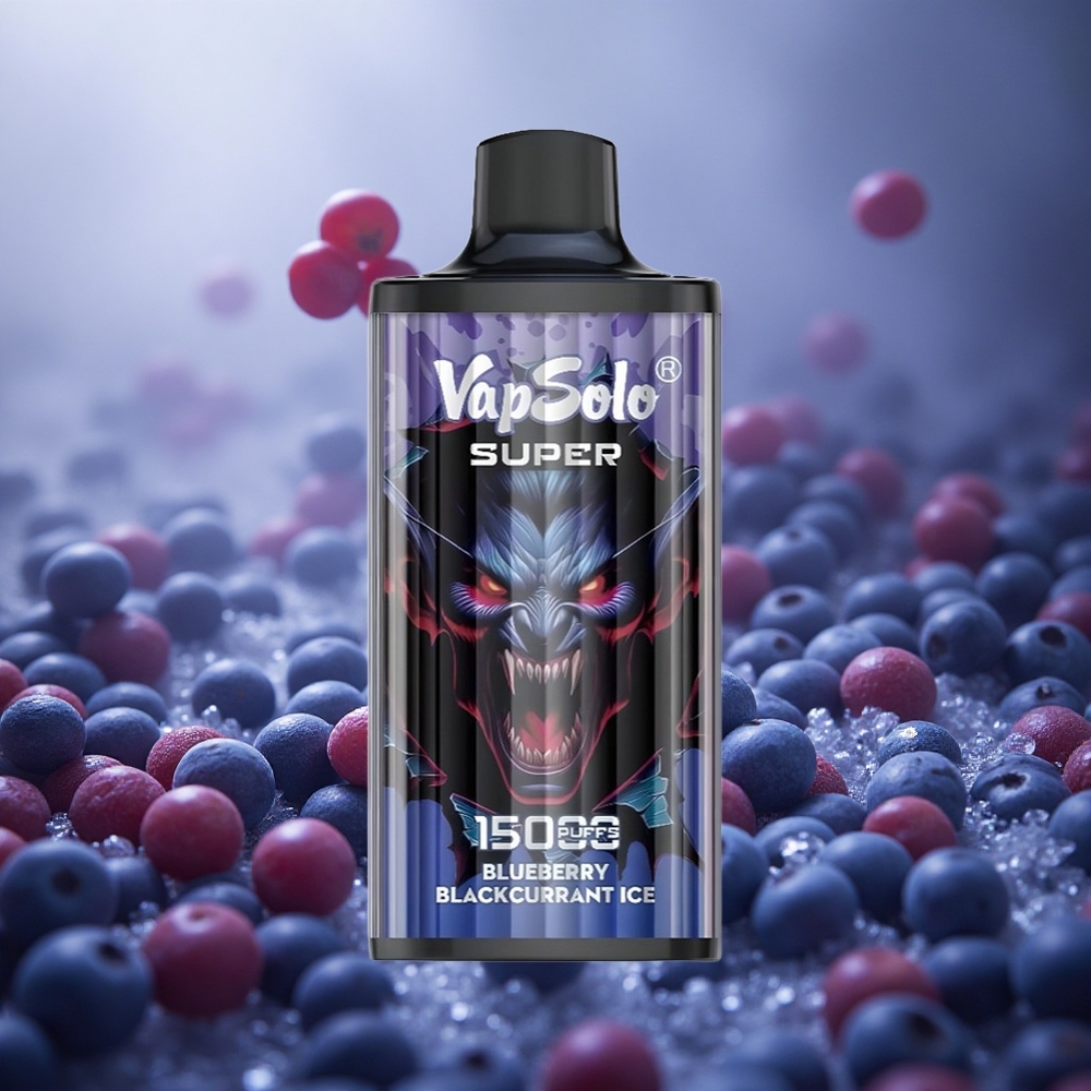 Mėlynųjų serbentų ir vyšnių ledas Vapsolo Super 15000 Puffs 40ml Lithuania vape