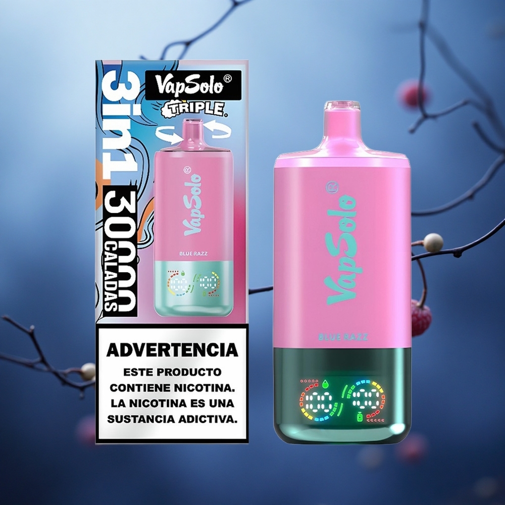 Mėlynųjų aviečių VapSolo Triple 30000 Puffs 40ml Lithuania vape