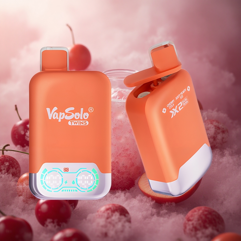Vyšnių kola & Sultingo persiko ledas Vapsolo Twins 20000 Puffs 40ml Lithuania vape