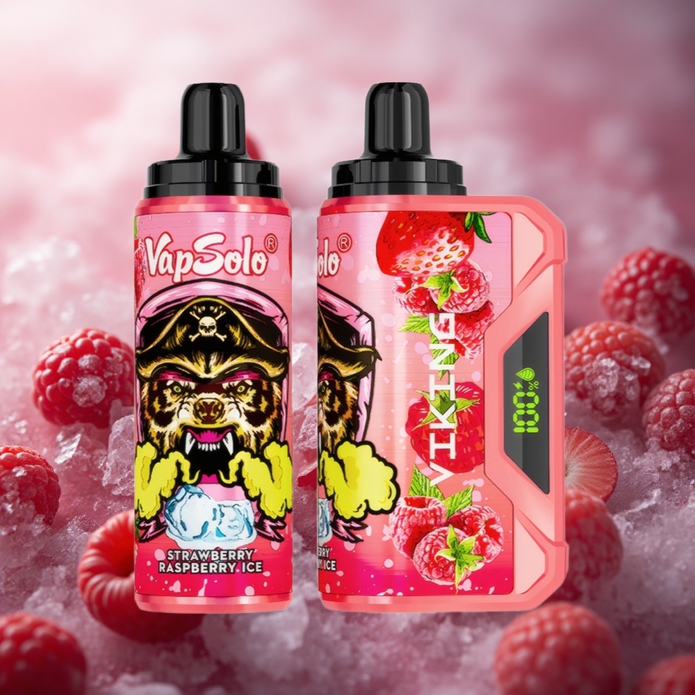 Braškių Aviečių Ledas VapSolo VIKING 12000 Puffs 22ml Lithuania vape
