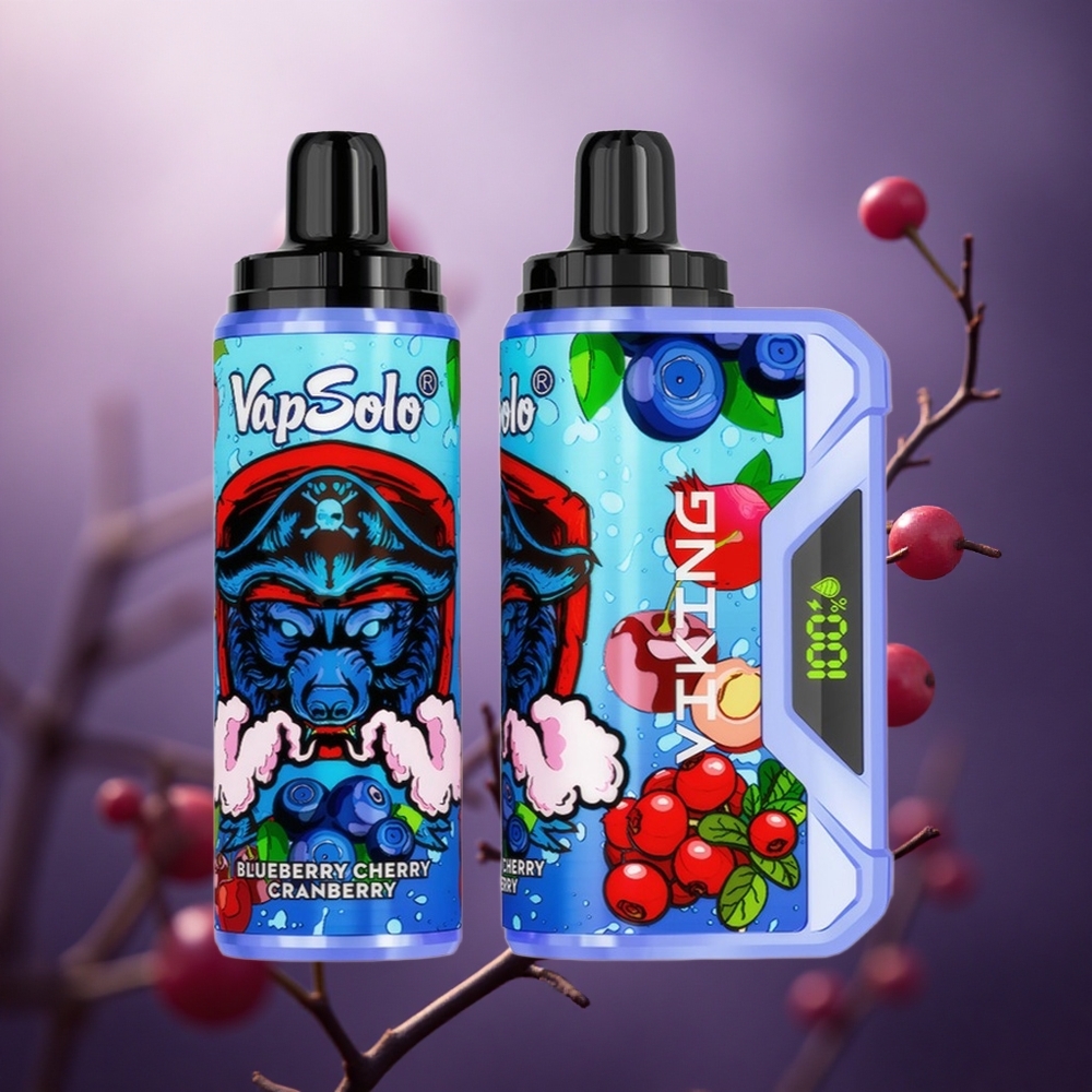 Mėlynųjų aviečių/vyšnių/spanguolių kombinacija VapSolo VIKING 12000 Puffs 22ml Lithuania vape