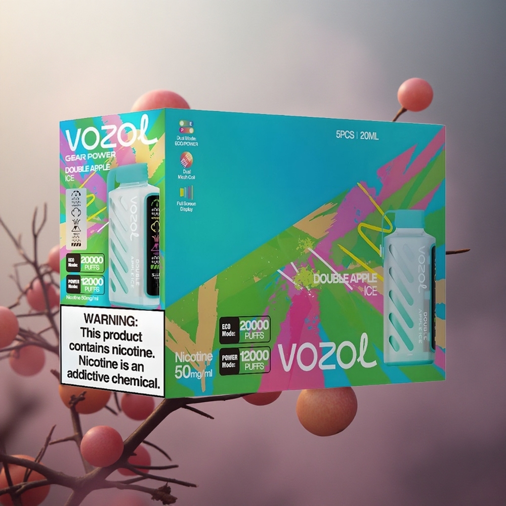 Dvigubų Obuolių Ledas VOZOL Gear Power 20000 Puffs S.i.L.C. Tech Lithuania vape