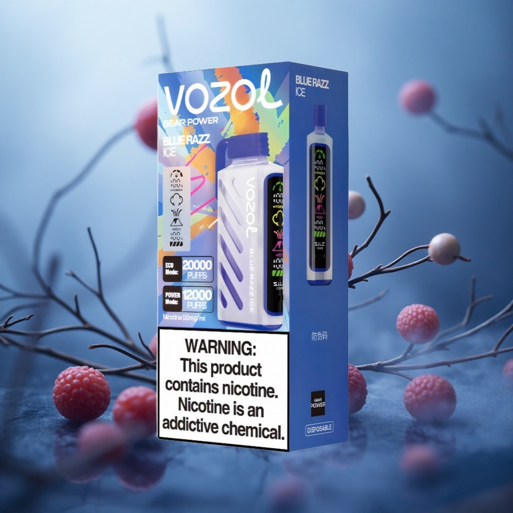 Mėlynųjų aviečių ledas VOZOL Gear Power 20000 Puffs Dual Mesh Coil Lithuania vape