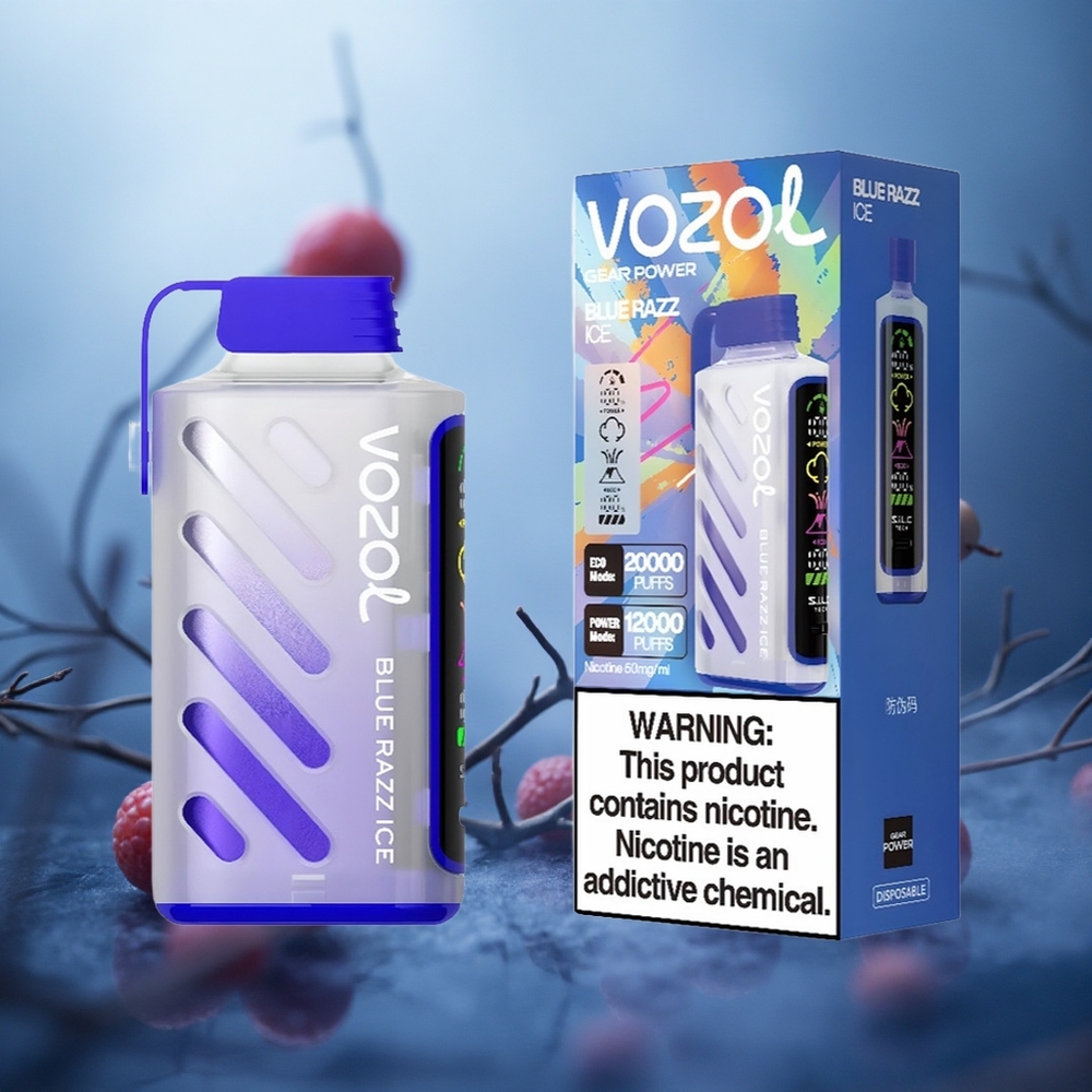 Mėlynųjų aviečių ledas VOZOL Gear Power 20000 Puffs Dual Mesh Coil Lithuania vape