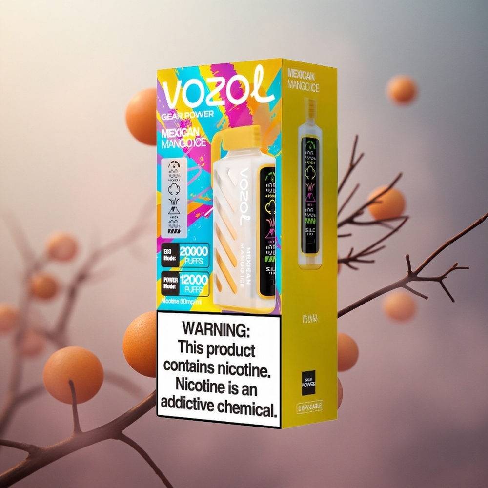 Meksikietiškas Mango Ledas VOZOL Gear Power 20000 Puffs Dual Mesh Coil Lithuania vape