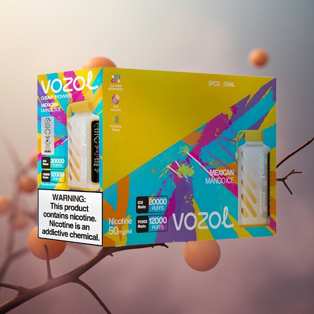 Meksikietiškas Mango Ledas VOZOL Gear Power 20000 Puffs Dual Mesh Coil Lithuania vape