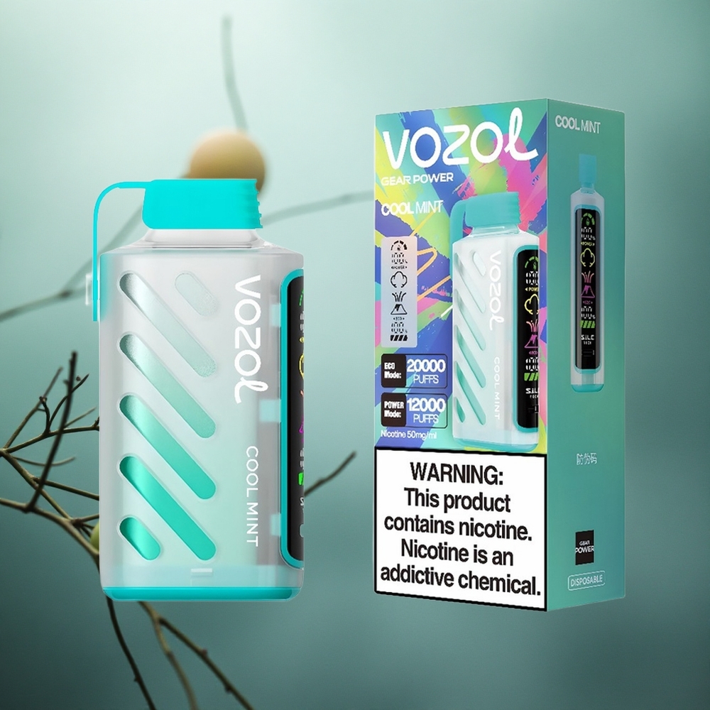 Šalta Mėta VOZOL Gear Power 20000 Puffs Dual Mizinė Apvija Lithuania vape