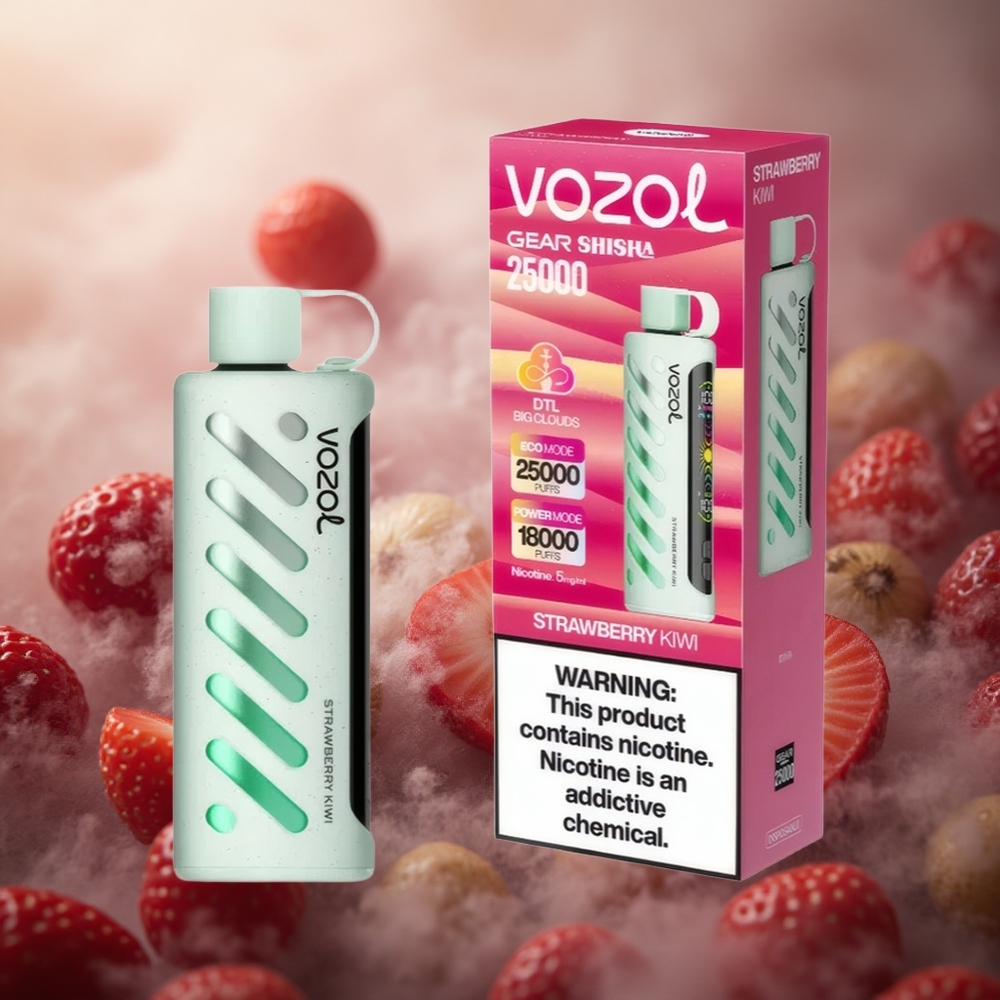 Braškių-Kivi VOZOL Gear Shisha 25000 Puffs 1000mAh 5mg/ml Lithuania vape