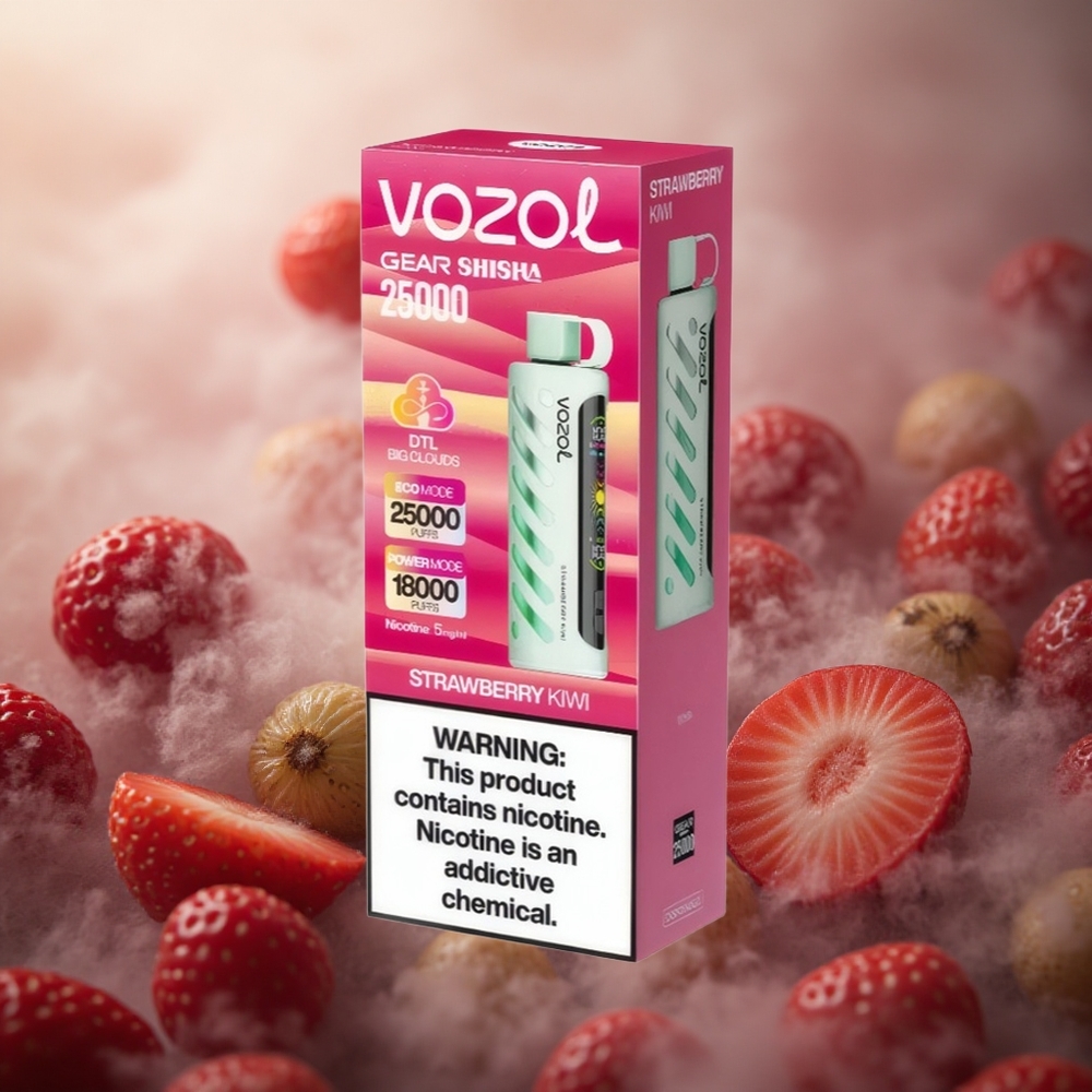 Braškių-Kivi VOZOL Gear Shisha 25000 Puffs 1000mAh 5mg/ml Lithuania vape
