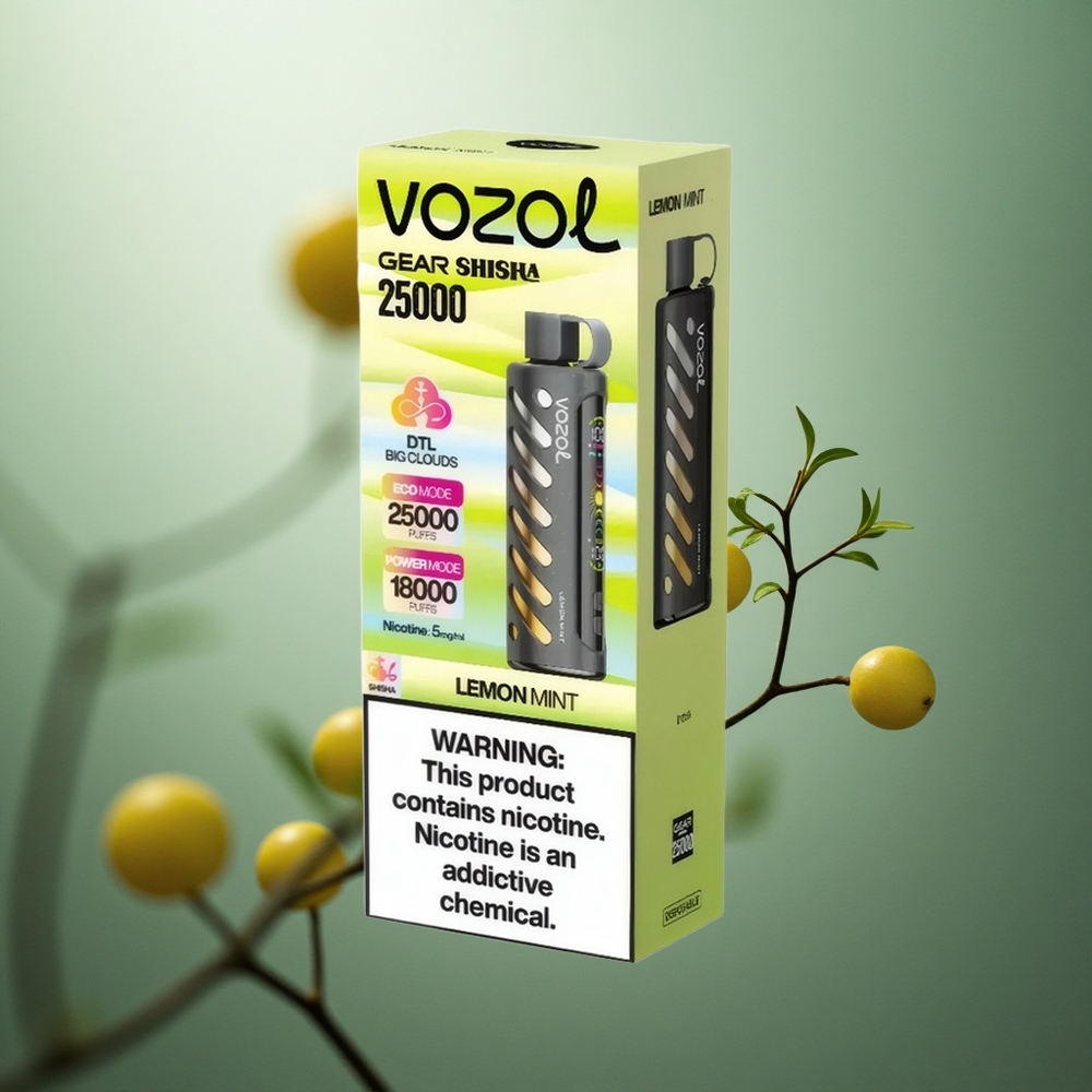 Citrinų Mėtų VOZOL Gear Shisha 25000 Puffs 1000mAh Lithuania vape