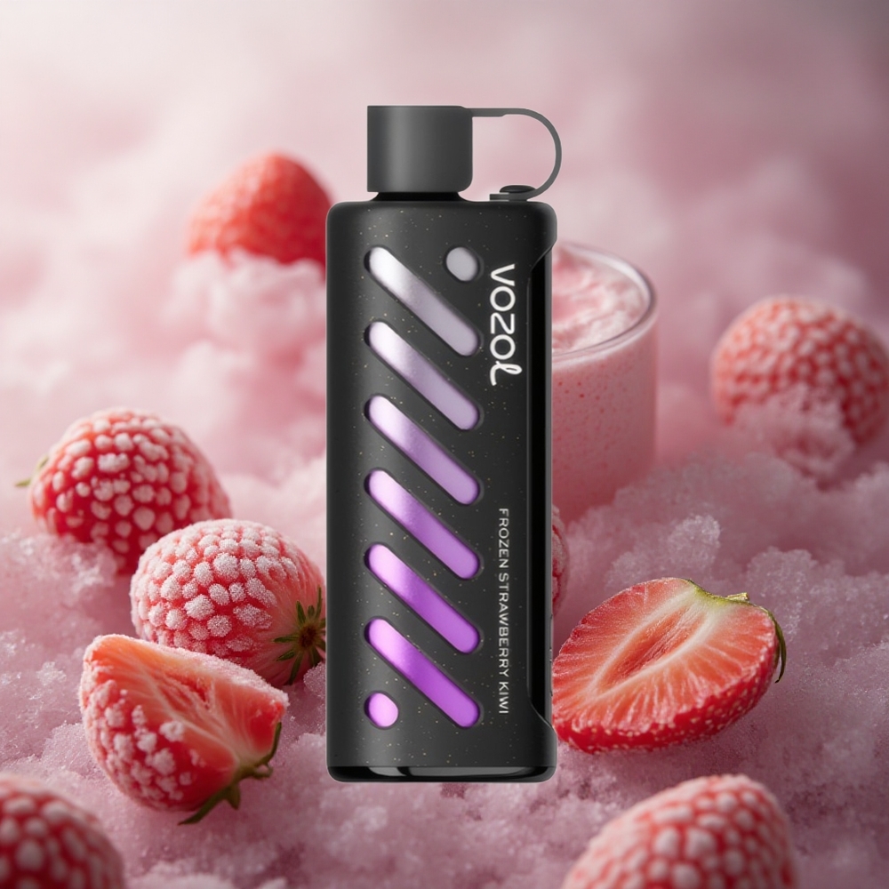 Ušaldyta braškė ir kivis VOZOL Gear Shisha 25000 Puffs S.i.L.C Tech Lithuania vape