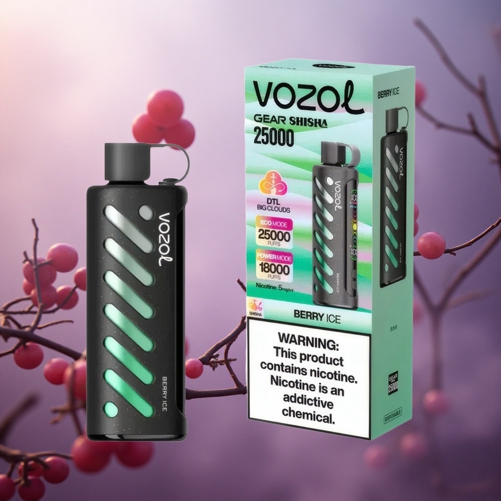 Uogų ledas VOZOL Gear Shisha 25000 užtraukimų 1000mAh Lithuania vape