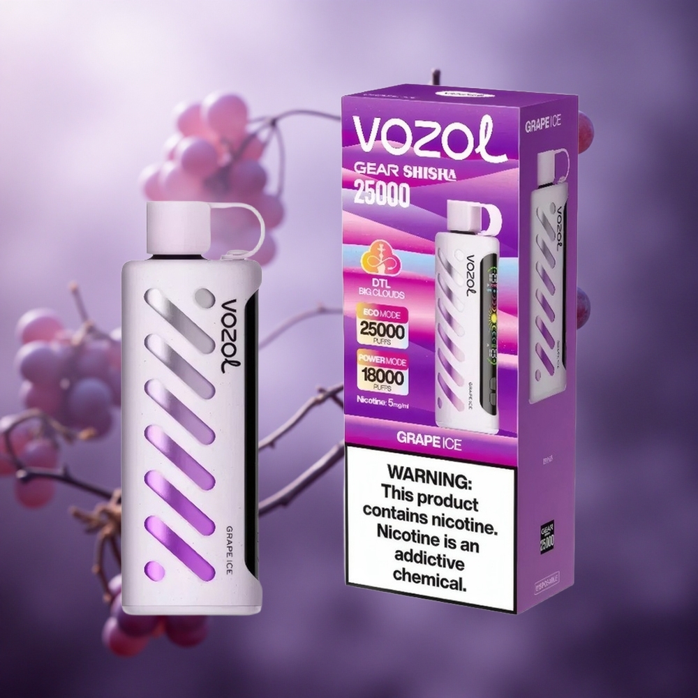 Vynuogės ledas VOZOL Gear Shisha 25000 užtraukimų 1000mAh Lithuania vape