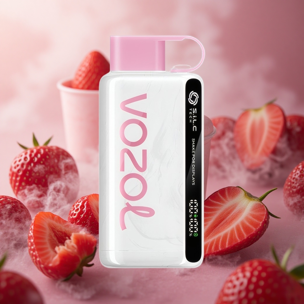 Braškių ledų kremas VOZOL STAR 9000/12000 30% greitesnis įkrovimas Lithuania vape